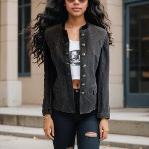 LRL Vintage Black Military Style Jacket NWT